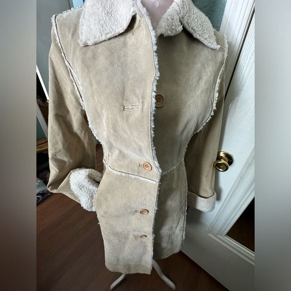 Xhilaration Long Leather Jacket, Light Tan, size Small - Picture 2 of 7